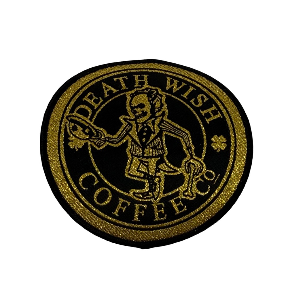 Death Wish Coffee Lucky Larry Patch St. Patrick's Day 2024 Gold Leprechaun